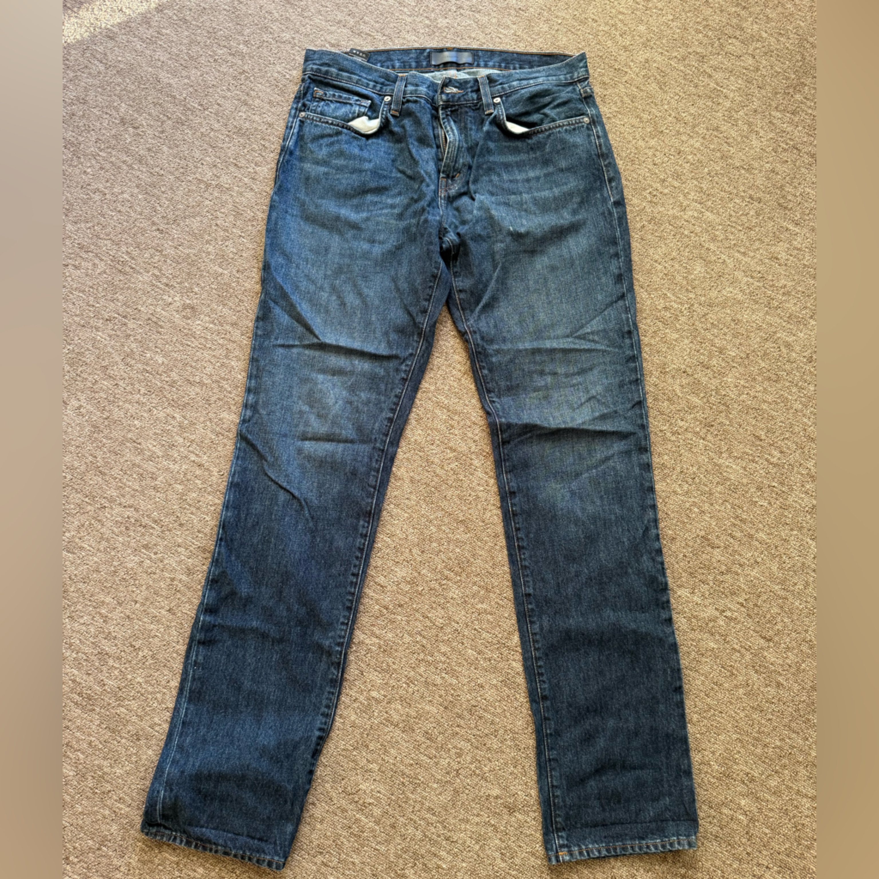 J Brand Mens StraightLeg Jeans In Dark Blue Denim